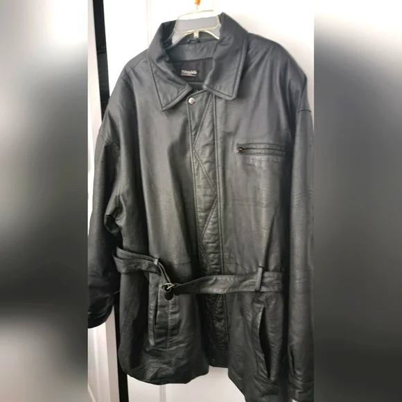 Men's Wilson's Black Leather Jacket - Picture 1 of 4
